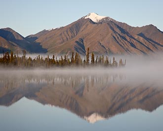 Foggy Mountain Reflection