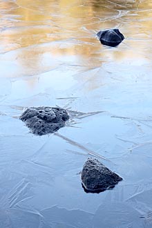 Rocks In Frozen Pond