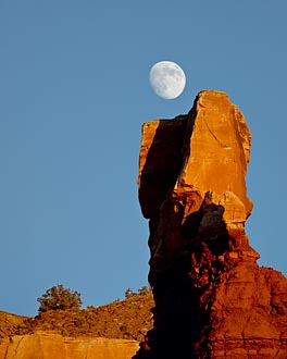 Moon Over Chimney Rock
